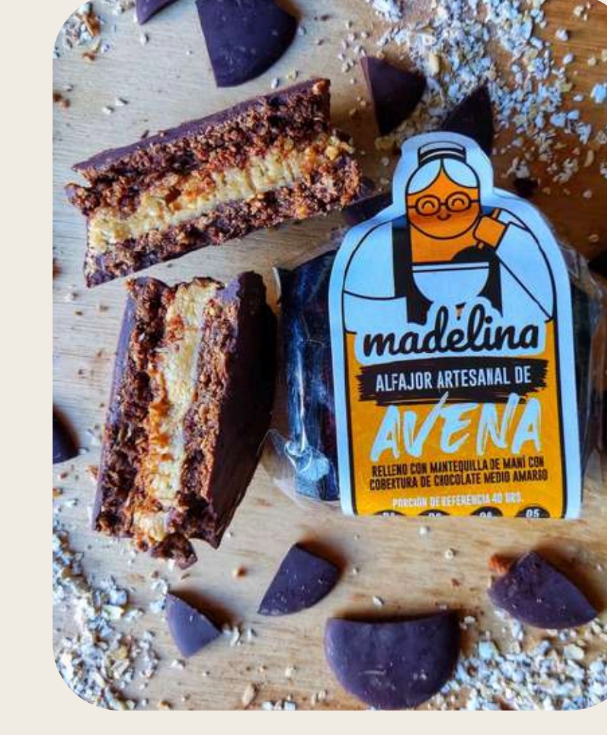 Alfajor de avena relleno de mantequilla de maní