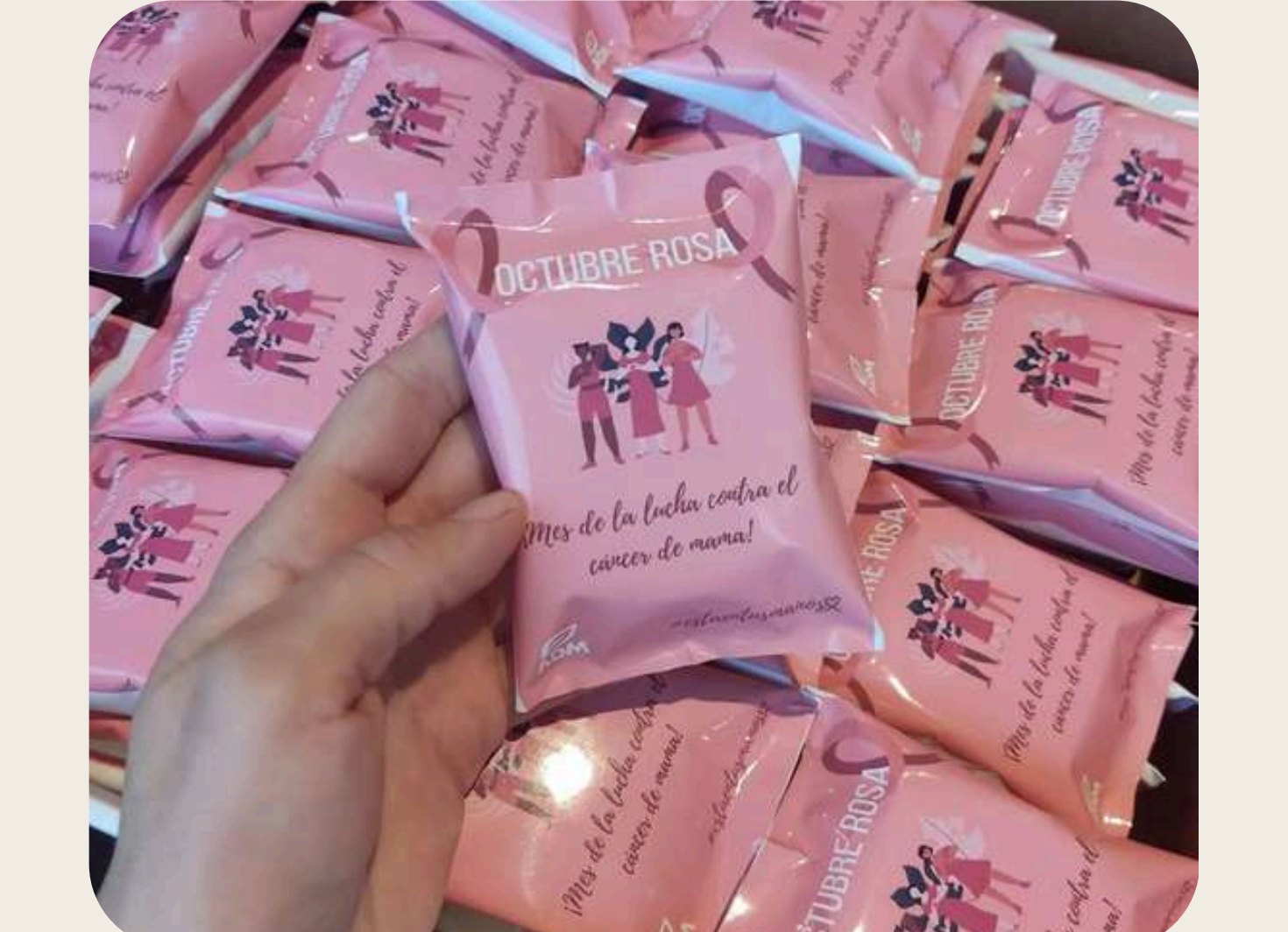 Alfajores personalizados Octubre Rosa contra el cáncer de mama