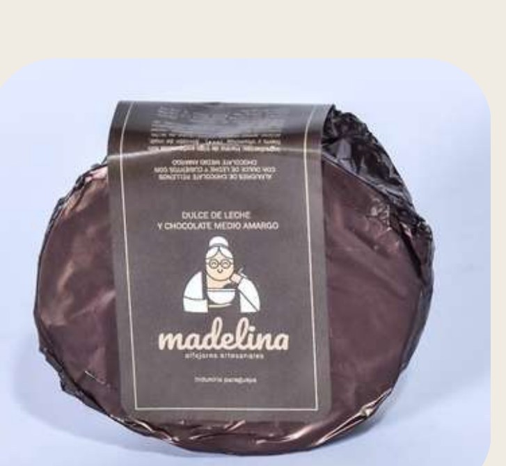 Alfajor tradicional de dulce de leche con chocolate medio amargo